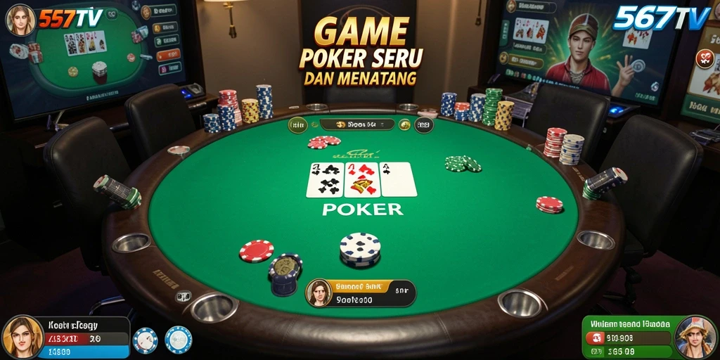 Antarmuka permainan Poker yang menarik dan interaktif di 567TV.