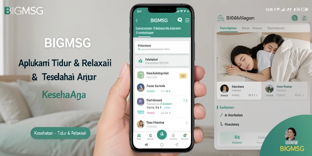 Tampilan antarmuka pengguna BIGMSG untuk relaksasi tidur.