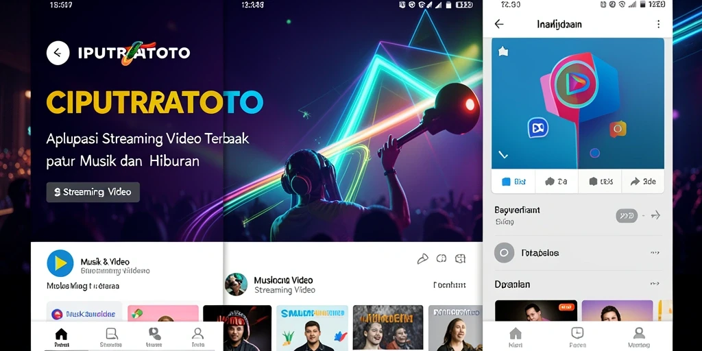Screenshot utama CIPUTRATOTO menunjukkan antarmuka aplikasi Streaming Video yang intuitif dan menarik.