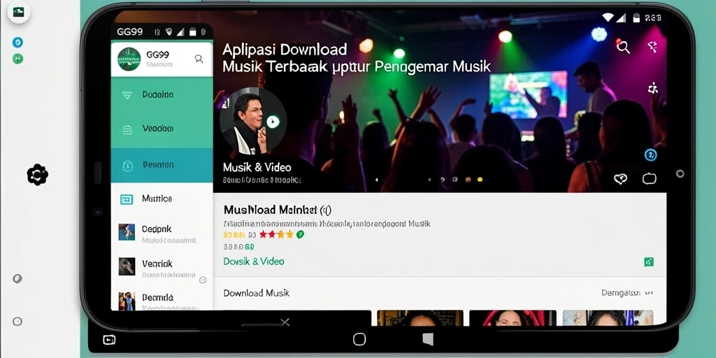 Antarmuka pengguna GG99 yang sederhana dan intuitif untuk Download Musik.