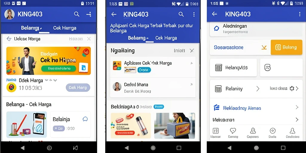 Antarmuka pengguna KING403 yang sederhana dan fungsional untuk cek harga.