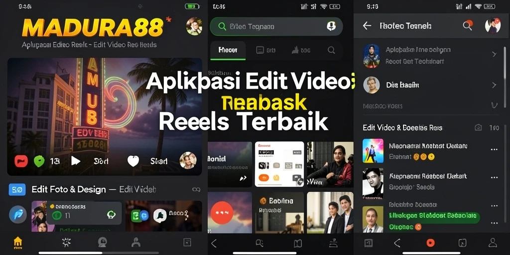 Screenshot utama MADURA88 menampilkan fitur Edit Video Reels yang intuitif.