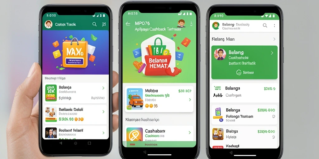 Antarmuka aplikasi MPO76 yang menampilkan fitur Cashback yang memudahkan pengguna.