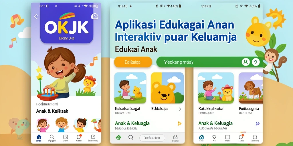 Tampilan antarmuka yang ramah anak dan interaktif.