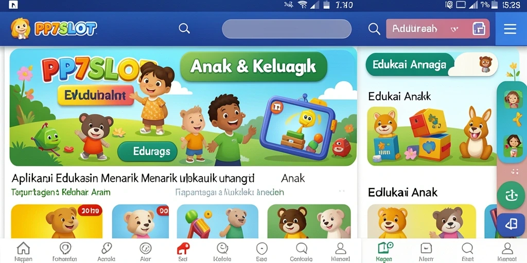 Tampilan antarmuka aplikasi PP7SLOT untuk Edukasi Anak.