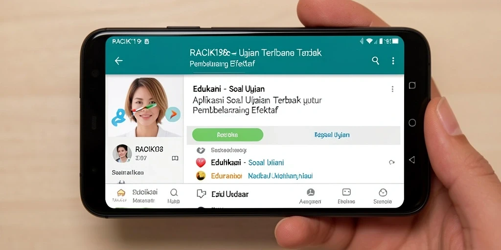 Tampilan antarmuka pengguna aplikasi RACIK198 untuk Soal Ujian.